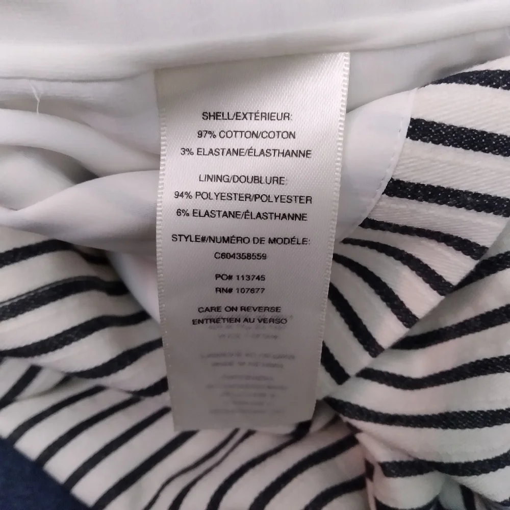 ALICE+OLIVIA Striped Midi Skirt w/Deep Front Vent